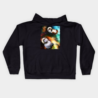 Cute Hedgehog And Guinea Pig Floating In Space Galaxy Kids Hoodie